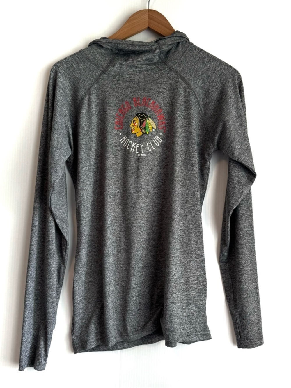 Chicago Blackhawks hockey club NHL Women's Heather Gray Hoodie with Team Crest